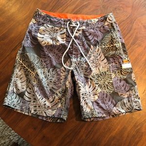 J Crew Hawaiian Nylon Board Shorts